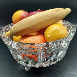 Vintage Tritschler Winterhalder 24% Lead Crystal Bleikristall 3-Toed Round Bowl - Picture 1 of 14