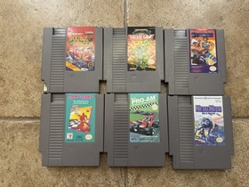 Lot Of 6 NES Cartridges Nintendo Double Dragon TMNT Strider Video Games 90s 80s