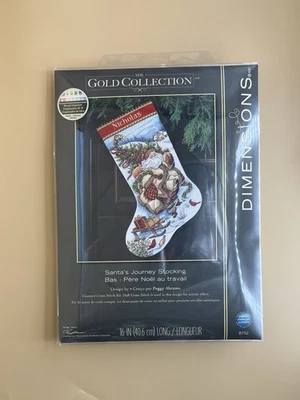 Dimensions Gold •Santa's Journey Stocking• Cross Stitch Kit, Opened, NO FELT - Image 1 of 2