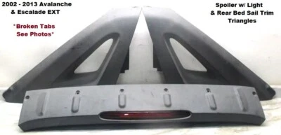 02 to 13 Avalanche Escalade EXT Rear Left & Right Bed Triangles Sails & Spoiler - Image 1 of 4
