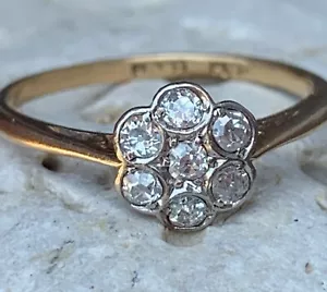 Art Deco Diamond Cluster Daisy Ring - Picture 1 of 9
