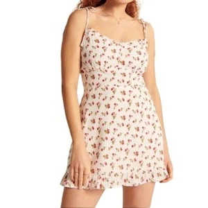 Abercrombie & Fitch Cherry Print Mini Pocket Ruffle Spaghetti Strap Dress, Sz S - Picture 1 of 12
