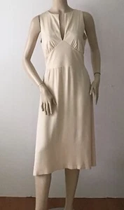 Vestido vintage de marfil/arena VALENTINO ROMA (talla 44/10) - ¡Precio de venta sugerido por el fabricante $895.00! - Imagen 1 de 7