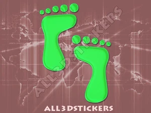 Autocollant Résine 3D Relief Pieds - Couleur Vert Clair 110x80 mm. - Imagen 1 de 1