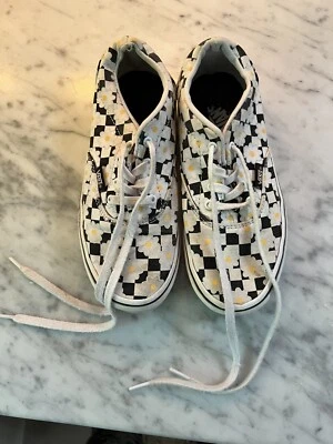 Vans Niñas Grandes Talla 3 Cuadros Margarita Parte Superior Baja Tenis Zapatos Foto 1 de 4