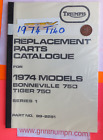 TRIUMPH T140v Parts Book 1974,Bonneville 750,Tiger TR7 750