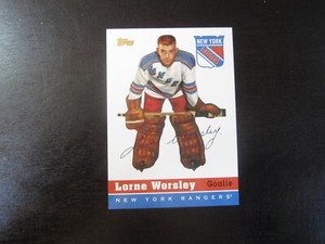 2001-02 Topps Reprint # 5 Lorne Worsley Card (B40) New York Rangers