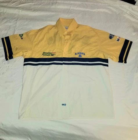 1990s Vintage Benetton Ford F1 Team Shirt [Size Med.] Italy Michael Schumacher Cover
