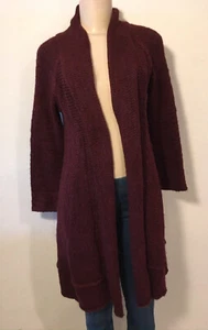 Soft Surroundings Sweater Coat Topper Dark Red w/ Alpaca S EUC - Picture 1 of 7