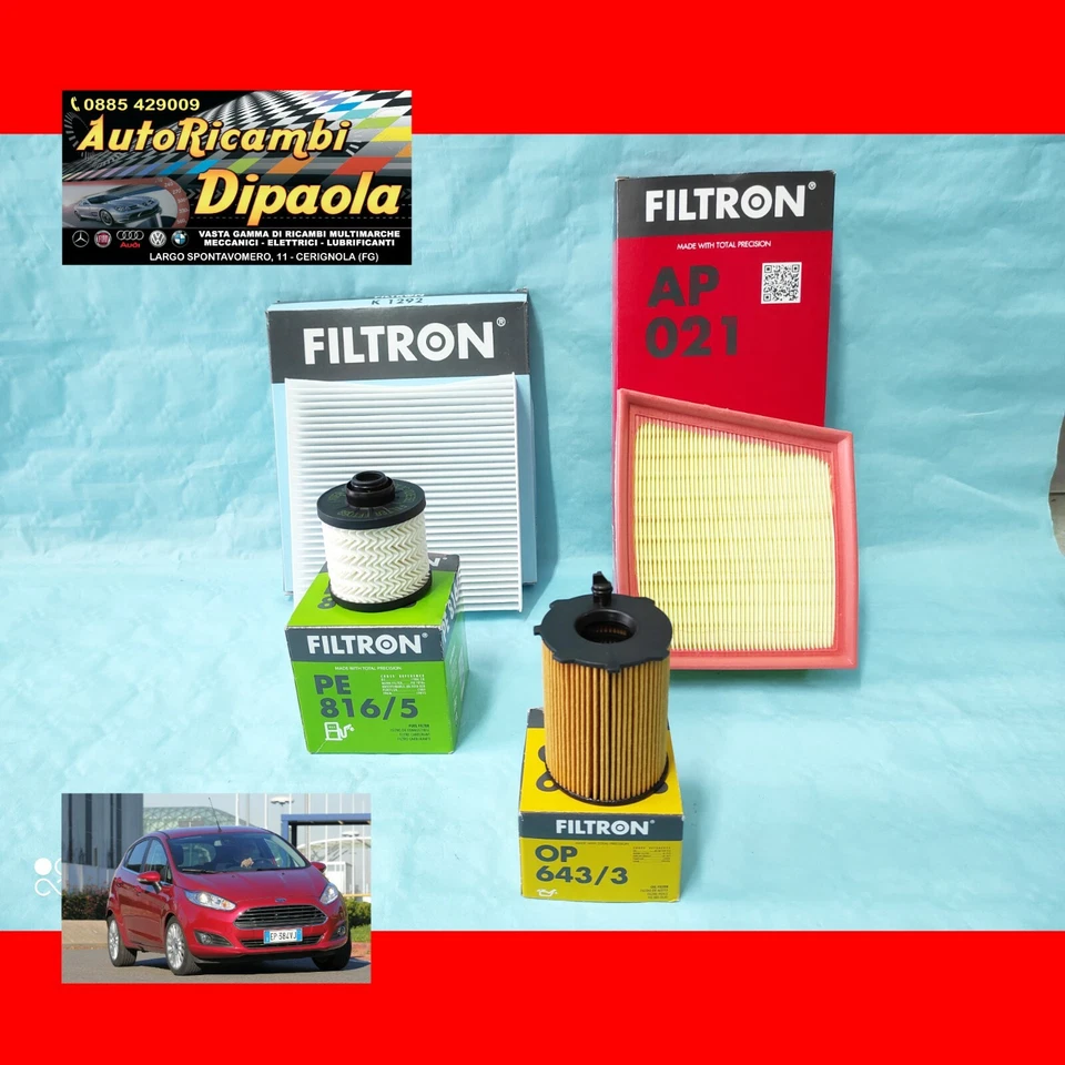 KIT TAGLIANDO FORD ECOSPORT FIESTA VI 6 1.5 TDCI 55 70KW 75 95 CV KIT 4 FILTRI