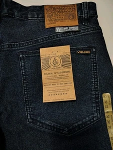 Volcom Solver Blue Denim Jeans Men's 32X32 Modern Straight 16" Opening Reg Rise - Picture 1 of 11