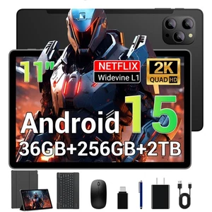 Android 15 Tablet, 11 Inch 2K FHD Display 36GB RAM 256GB ROM /2TB TF T615 Oct... - Picture 1 of 7