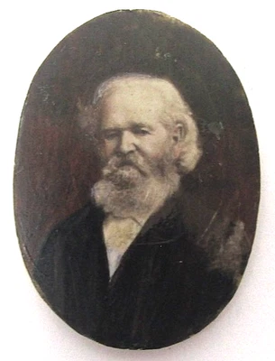 Antiguo retrato victoriano pintado a mano miniatura de Walt Whitman Foto 1 de 4