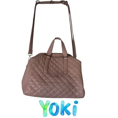 Yoki 粉色素食皮革手提包 - 时尚别致钱包大号宽敞 — 第 1/4 张图片