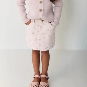 Jamie Kay Adrienne Floral Pink Denim Skirt dusty Rose 8 yrs - Picture 1 of 8