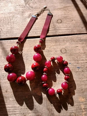 Винтажное ожерелье и браслет Laura Ashley Morello вишневые круглые бусины ошейник - Изображение 1 из 4