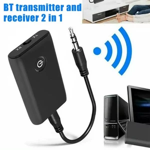 2 in 1 Wireless BT 5'0 Transmitter Receiver Adapter Audio Aux~ 3'5mm Jack J7D5 - Afbeelding 1 van 13
