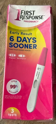 Prueba de embarazo resultado temprano primera respuesta, 3 unidades Foto 1 de 2