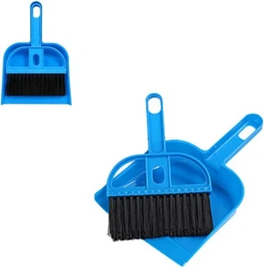 Small Broom and Dustpan Set Mini Brush Childrens Blue  - Picture 1 of 8