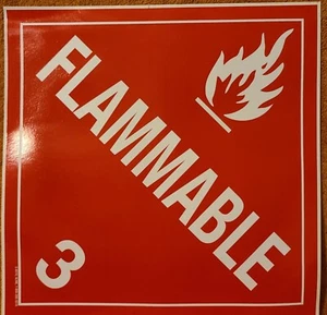 FLAMMABLE Vinyl Sticker Sign Decal Approx 10" X 10" Red White Man Cave Garage - Picture 1 of 5