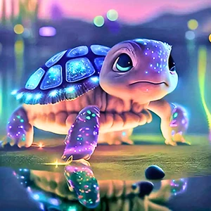 Kunstvolle magische Schildkröte5D-Diamond Painting Set ohne Bilderrahmen 20x20cm - Bild 1 von 13