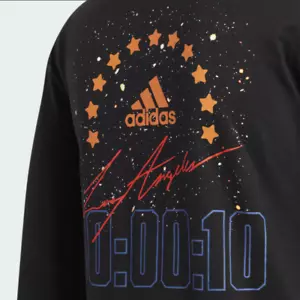 adidas L.A Los Angeles Music Pack Men Long Sleeves T-Shirt Black FI3990 - Picture 1 of 6