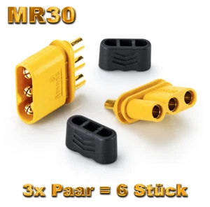 3 Paar 6 Stück MR30 2.0mm 3Pin Stecker Buchse Multirotor Motor ESC Goldstecker - Bild 1 von 16