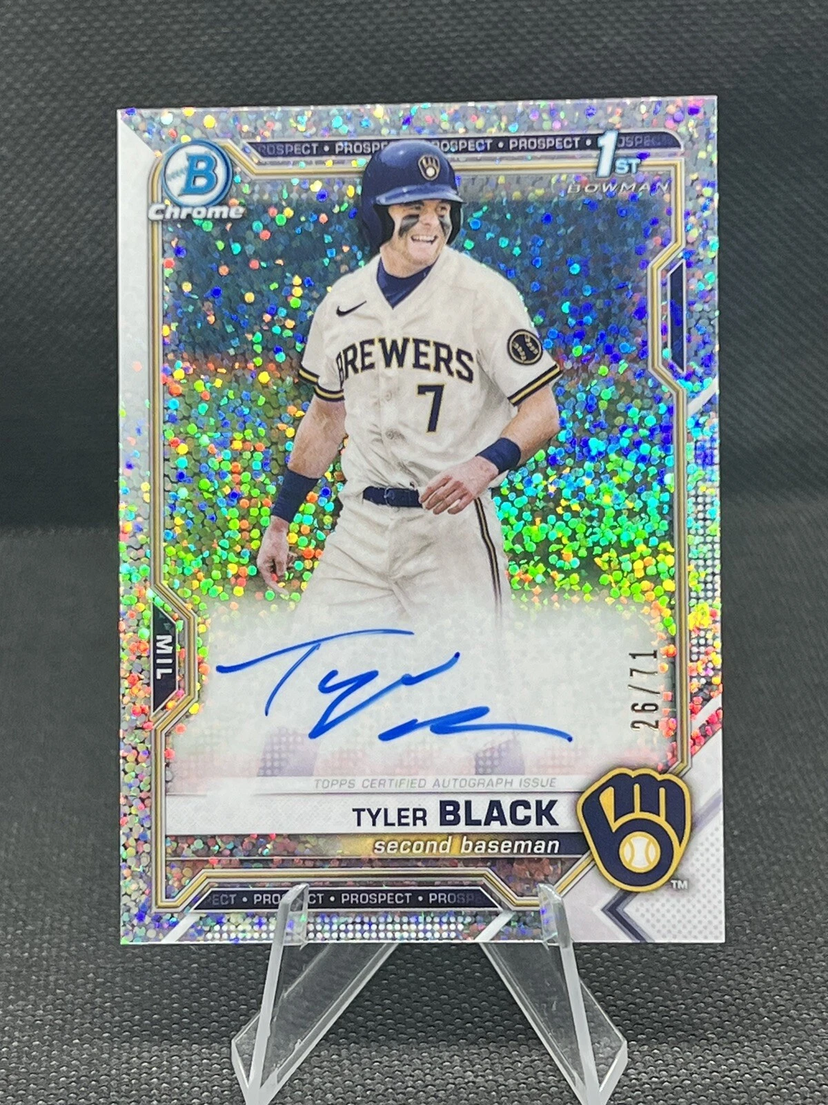 2021 Bowman Chrome Draft Tyler Black 1st Sparkle Refractor Auto /71 🔥🔥🔥🔥