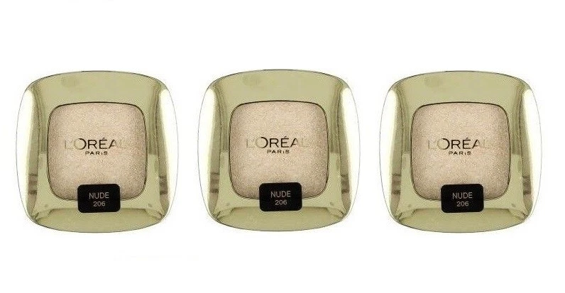 3x Loreal  Color Riche LOMBRE PURE Mono-Lidschatten  206 Little Beige Dress Nude - Bild 1 von 1