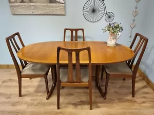 Retro Nathan Extending Table and 4 Chairs Mid Century Modern G Plan Danish Style - Picture 1 of 12