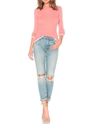 NWT Diane von Furstenberg Fine Wool Sweater, Hyacinth & Ivory, Large, MSRP$348 - Image 1 of 4