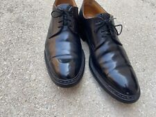 heschung black mens dress shoes size USA 10.5 plain toe rubber soles black