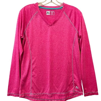RBX Performance Shirt Womens Large Hot Pink Teal Long Sleeve Athleisure Reebok - Image 1 of 4