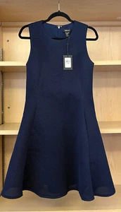 DKNY Blue Mesh Sleeveless Fit Flare Dress Size 10 (US) Size 12/14 (UK) - Picture 1 of 5