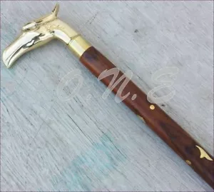 Vintage Eagle Brass Handle Antique Style Victorian Cane Wooden Walking Stick New - Picture 1 of 5