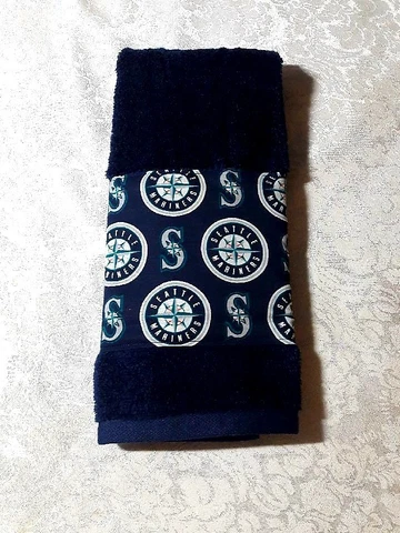Seattle Mariners Hand towel Handmade   GREAT for golf bags, gym bags, bars etc Cover