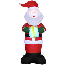 Outsunny Babbo Natale Gonfiabile da 180cm con Regalo, Luci LED e Gonfiatore