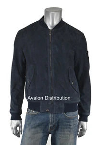 Chaqueta Bomber Polo Ralph Lauren Azul Marino Gamuza Cuero Nueva $898 - Imagen 1 de 4