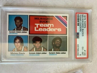 1975 TOPPS MILWAUKEE BUCKS TEAM LEADERS PSA 6 - Image 1 of 2