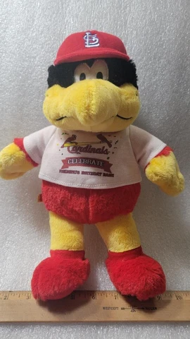 Fredbird cardinals build a bear St Louis MLB 13” Plush Birthday Bash Cover