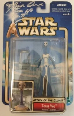 Star Wars Taun We AOTC Saga Firmado Rena Owen Autógrafo Sin usar, en caja Kamino Cloner Jedi Foto 1 de 2