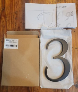 Rejuvenation 6 in House Number 3 Floating Address Joseph Flat Black w/o Hardware - Picture 1 of 7