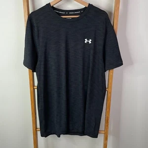 Under Armour Shirt Mens Extra Large Black Fitted Short Sleeve Crew Neck Training - Picture 1 of 9