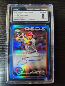 2024 Topps Chrome Update Noelvi Marte RC Auto Blue /150 CGC 8 Reds - Picture 1 of 2