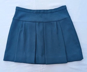 J. Crew Blue Pleated Front Mini Skirt Size 6 Short Formal Preppy Academia - Picture 1 of 7