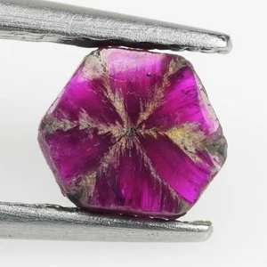 BURMESE NATURAL TRAPICHE RUBY GEMSTONE PURPLISH PINK 0.62 CT ROUND CUT - Picture 1 of 4