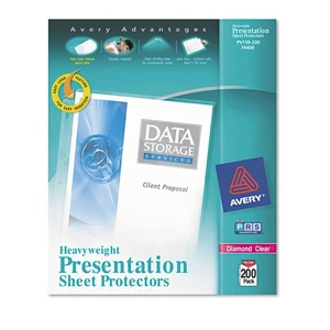 Avery Top-Load Poly Sheet Protectors Heavy Letter Diamond Clear 200/Box 74400 - Picture 1 of 7