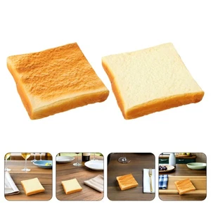4pcs Artificial Simulation Bread Fake Toast Slice Lifelike Toast Faux Bread - Picture 1 of 20