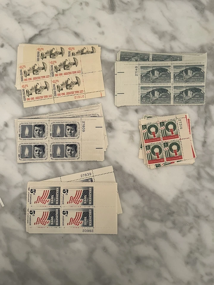 REAL Wholesale, 5 Sets Of 10 MNH US Plate Blocks, Face $9.20 Free Shipping - Image 1 of 1