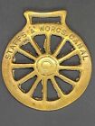 Vintage Staffs & Worcs Worcestershire Canal Brass Horse Medallions Harness Decor